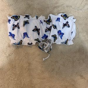 butterfly bikini top. size medium. never worn.